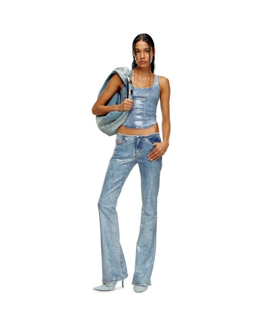 DIESEL Blue De-shi-s Crop Top