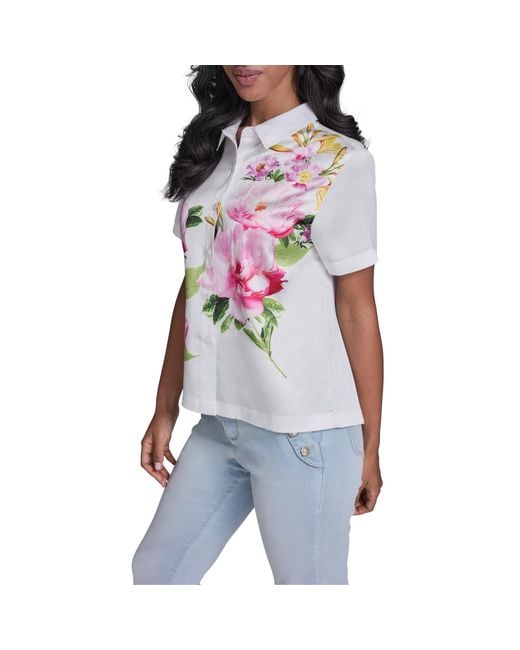Karl Lagerfeld Multicolor Sportswear Patterned Short Sleeve Shirt