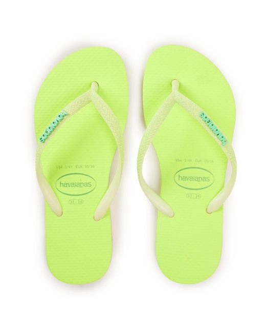 Havaianas Green Glitter Flip Flops