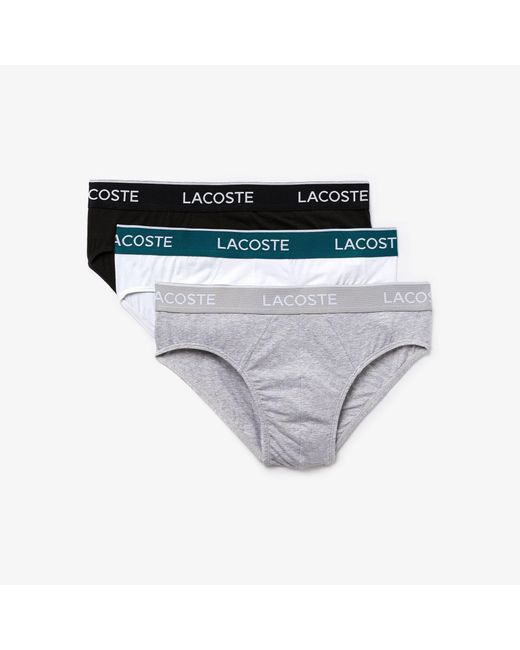 Lacoste White 3 Pack Briefs for men