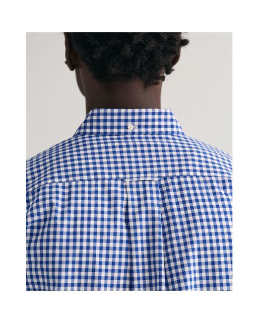 Gant Blue Regular Fit Gingham Poplin Shirt for men