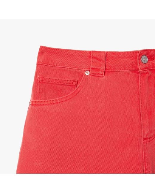 Lacoste Red Long Natural Dye Bermuda Shorts