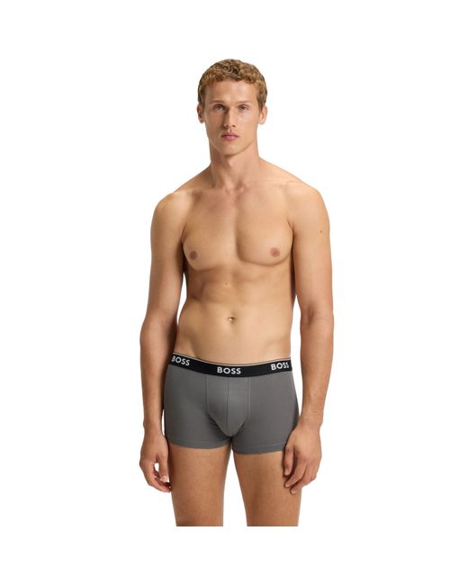 Boss Gray Bodywear 3-Pack Boxer Shorts With Logo Detail for men