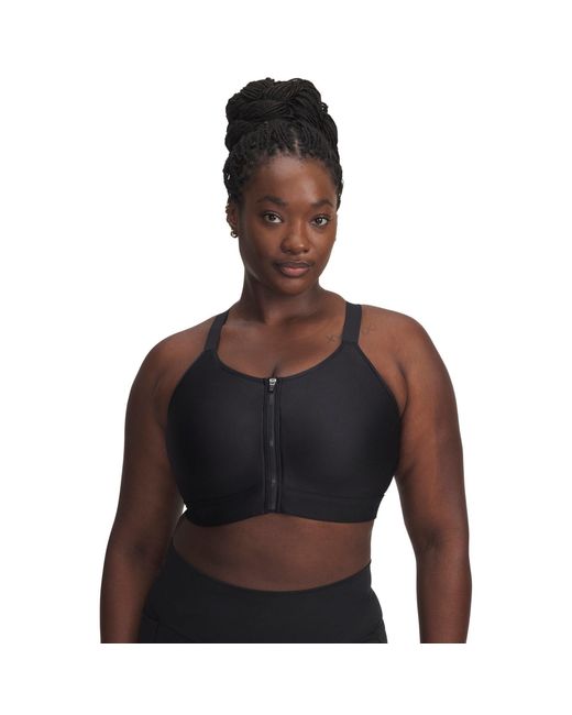 Under Armour Black Zipped Medium Impact Sports Bra