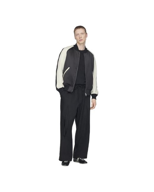 Y-3 Black Liquid Logo Satin Souvenir Jacket for men