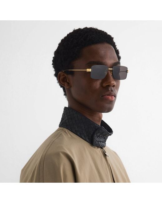 Bottega Veneta Metallic Bv1126S Rimless Sunglasses for men