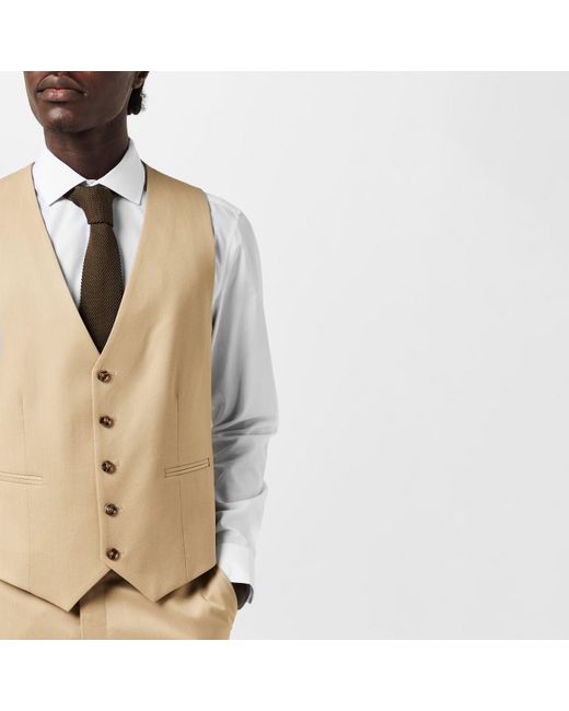 Twisted Tailor Natural Ellroy Slim Waistcoat for men