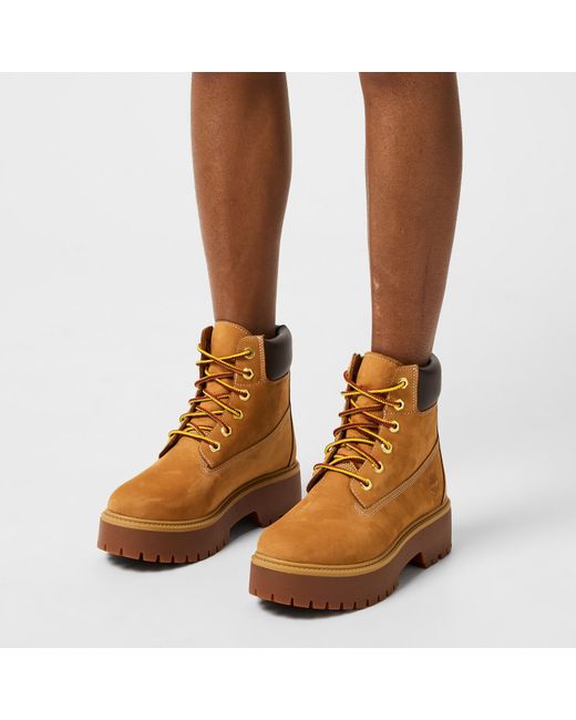 Timberland Brown Stone Street 6 Inch Lace Up Waterproof Boots