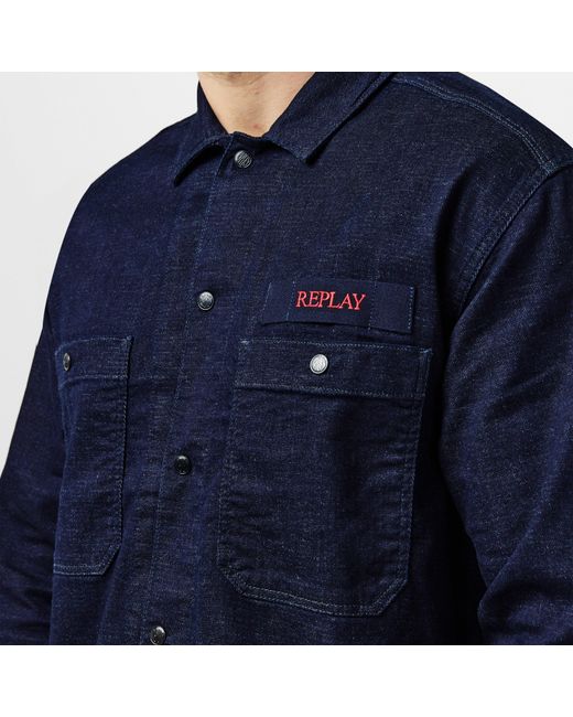 Replay Blue Service Overshirt for men