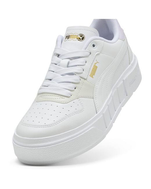 PUMA White Cali Leather Court Trainers