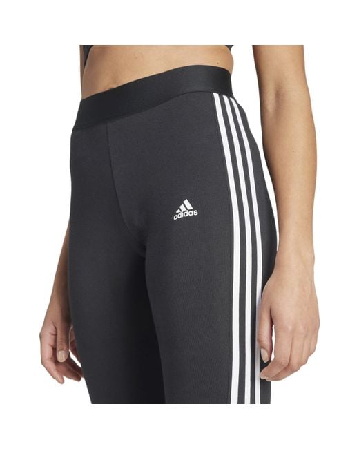 Adidas Black Essentials 3 Stripe Leggings