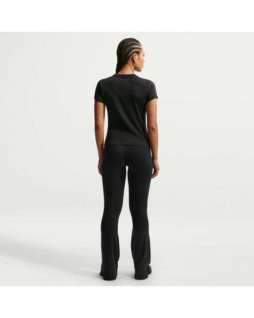 Nike Black Sportswear Club Chill Knit Mod Crop T-Shirt