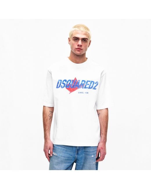 DSquared² White Dsq 1995 Oversized T-Shirt for men