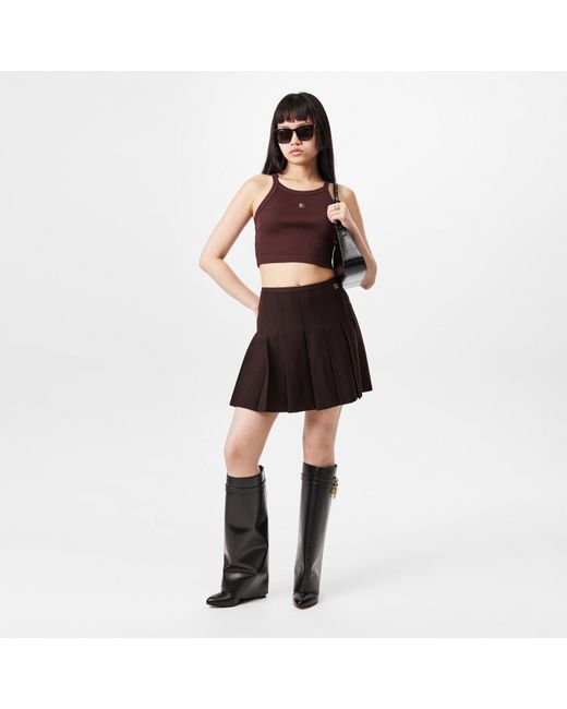 Givenchy Brown Pleated Mini Skirt