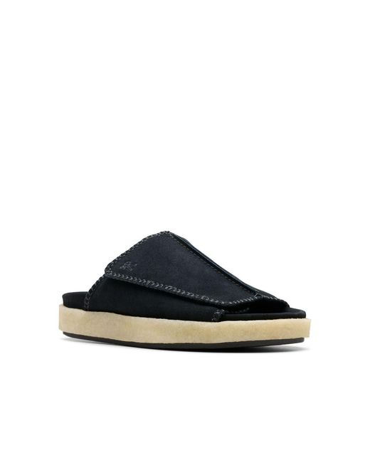 Clarks Blue Overleigh Sliders for men