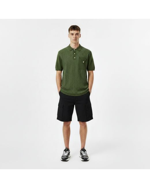 Pretty Green Green Roxy Knitted Short-Sleeve Polo Shirt for men