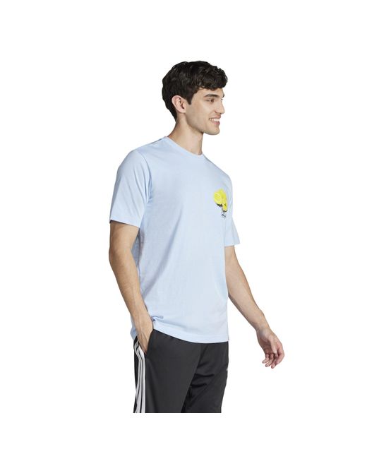 Adidas Blue Regular Fit Lemon T-Shirt for men