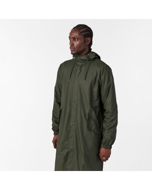 Rains Green Fishtail Waterproof Parka