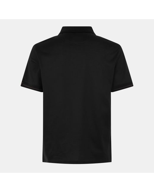 Pal Zileri Black Cotton Long Sleeve Polo Shirt for men
