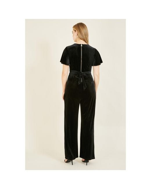 Yumi' Black Jumpsuit With Angel Sleeves