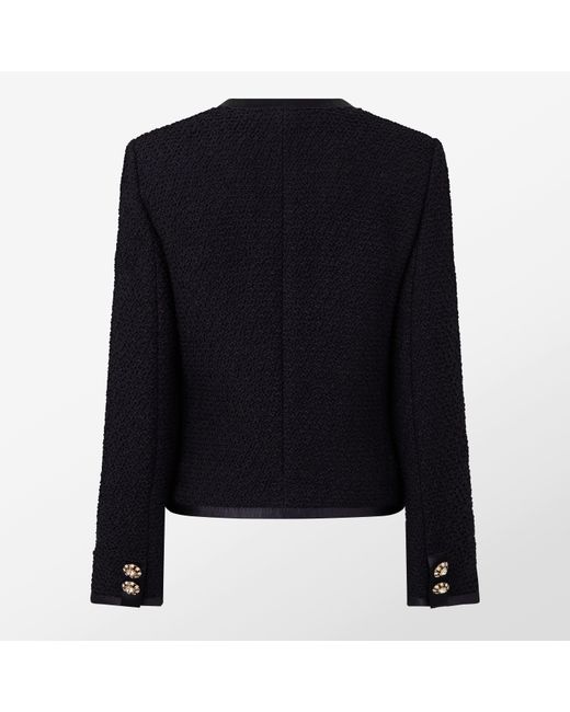 Dolce & Gabbana Black Buttoned Boucle Wool Long Sleeve Overcoat
