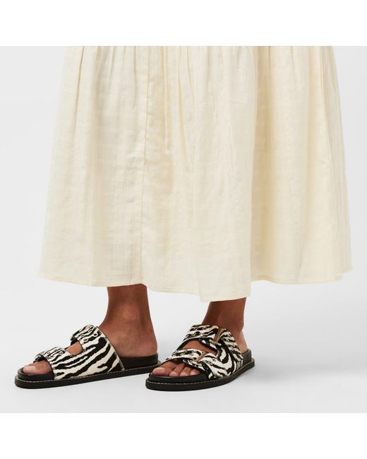 Steve Madden Black Agent Zebra Print Flat Sandals