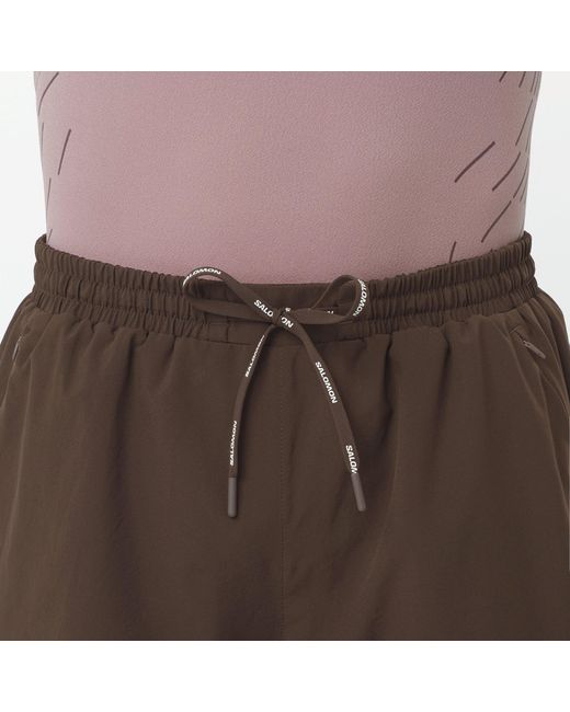 Salomon Brown Shakeout Core 5 Running Shorts for men