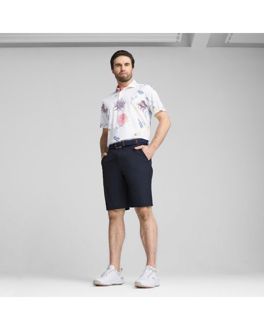 PUMA Blue Dahlia Short Sleeve Performance Polo Shirt for men