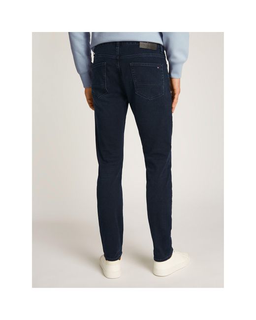 Tommy Hilfiger Blue Denton Whiskered Straight Leg Jeans for men