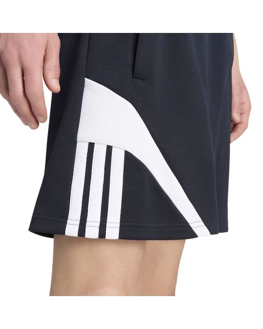 Adidas Blue Fleece Jogger Shorts for men