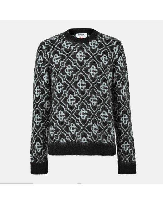 Casablanca Black Mono Mohair Crew Neck Jumper for men