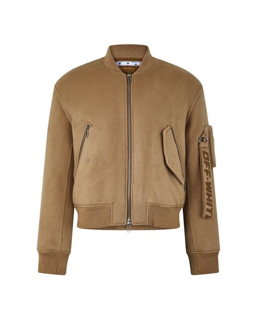 Off-White c/o Virgil Abloh Natural Lightweight Zip Bomber Jacket for men