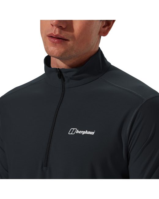 Berghaus Black 24/7 Base Long-Sleeve Zip T-Shirt for men