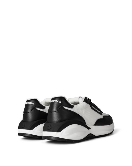 DSquared² Black Leather Dash Sneakers for men
