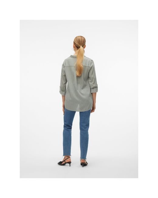 Vero Moda Gray Long-Sleeve Plain Shirt