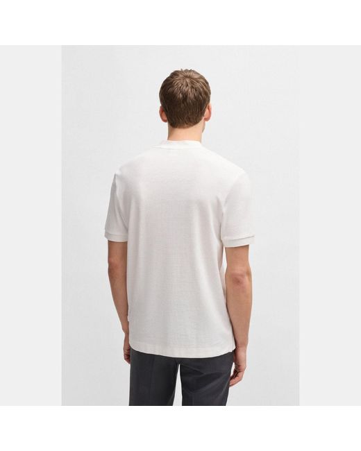 Boss Gray H-Pratt 120 Collarless Polo Shirt for men