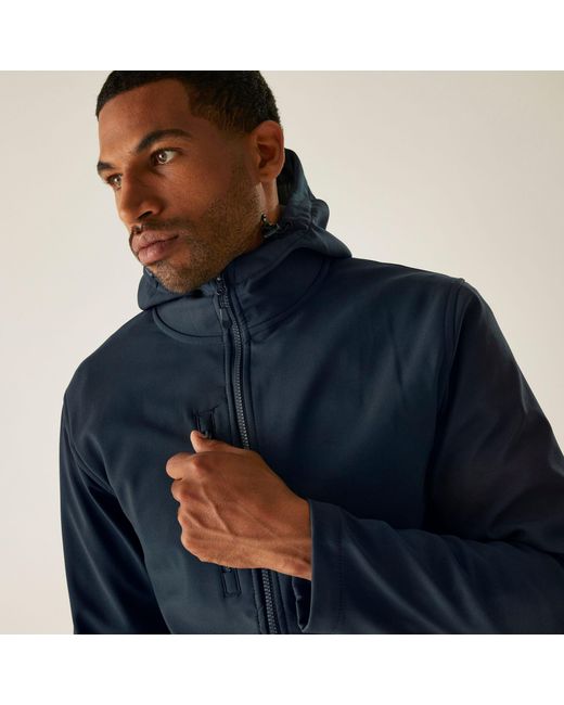 Regatta Blue Navigate 2 Layer Hooded Softshell Jacket for men