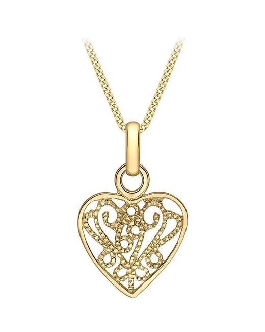 Be You Metallic 9ct Milgrain Heart Necklace