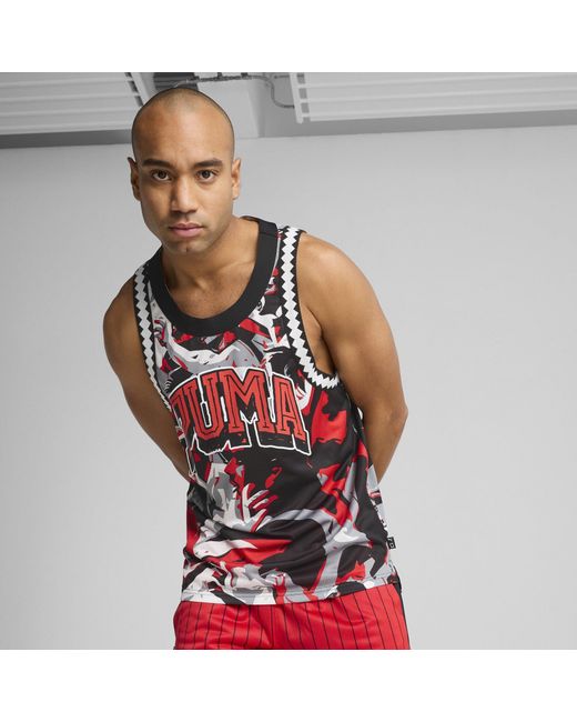PUMA Red Performance Basketball Jersey for men