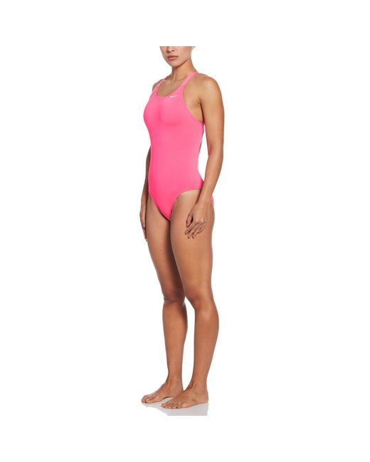 Nike Pink Hydrastrong Solid Fastback One Piece