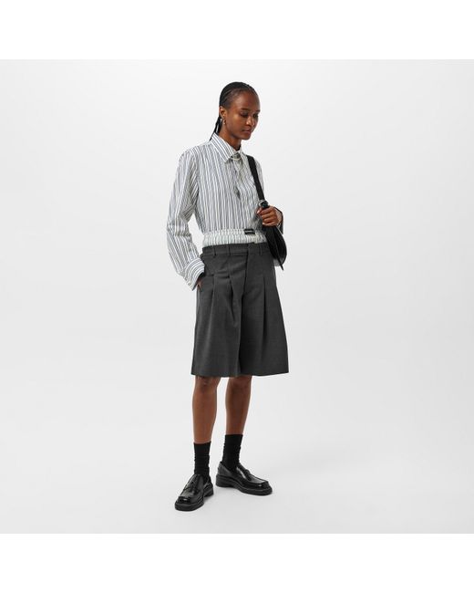MARINE SERRE Gray Structured Tailored Shorts