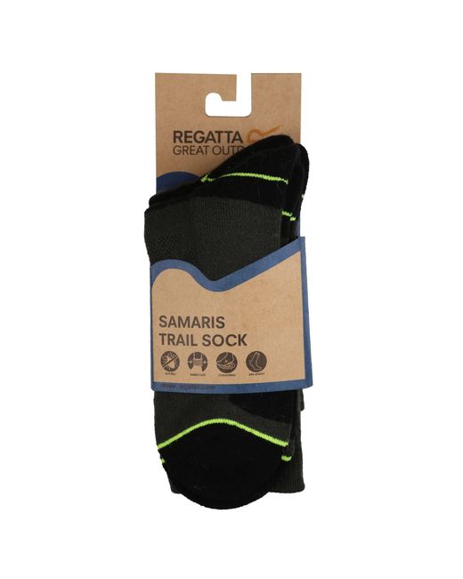 Regatta Black 2 Pack Blister Protection Ii Sock for men