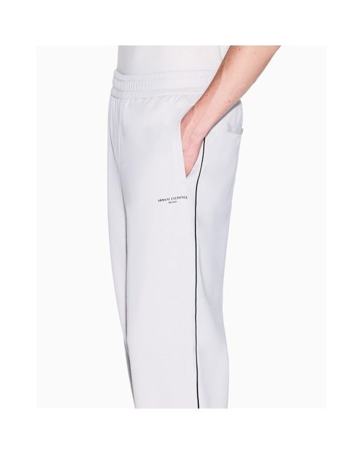 ARMANI EXCHANGE White Closed Hem Fleece Joggers for men