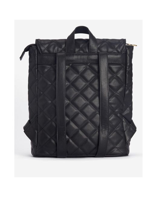 Barbour Black Quilted Hoxton Backpack