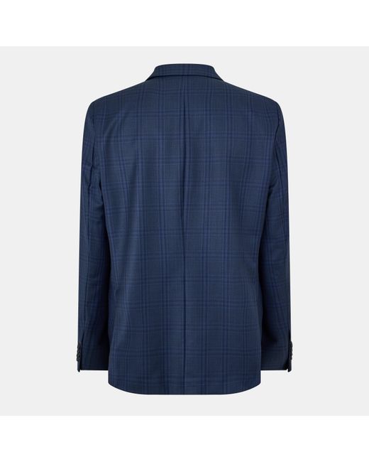 Ted Baker Blue Check Regular Suit Jacket for men