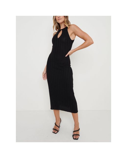 Pretty Lavish Black Isla Knitted Midaxi Jumper Dress