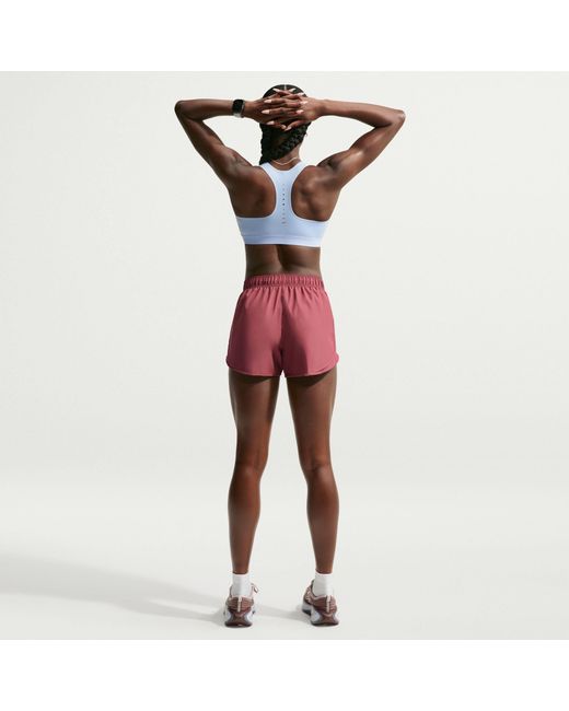Nike Purple Tempo Dri-Fit Mid-Rise Brief-Lined Running Shorts
