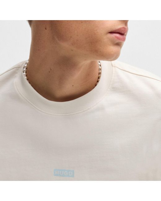 HUGO White Printed Logo Back T-Shirt With Mcmxciii Text for men