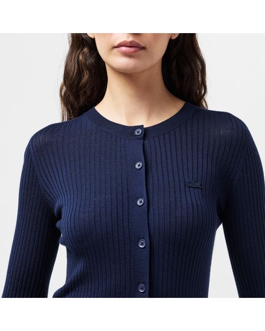 Lacoste Blue Tricot Crew Neck Jumper