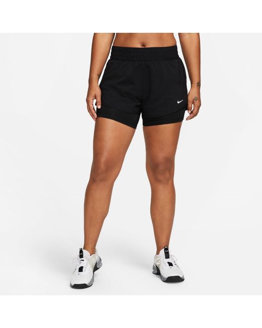 Nike Blue One Dri-Fit Mid-Rise 3 2-In-1 Shorts